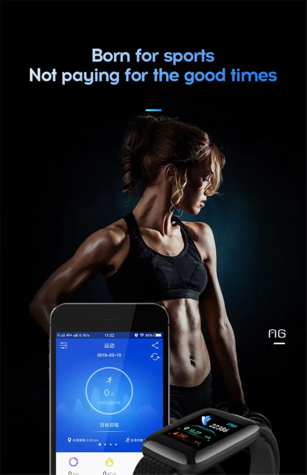 Smart Watch Sport Fitness Bracelet Control Music Message Display Pedometer Bluetooth Connect Smartwatch 116 Alarm Clock Weather - Image 17