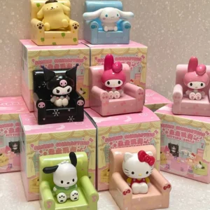 Sanrio Sitting Doll Series Blind Box Cute Sofa Cinnamoroll Hello Kitty Kuromi Mymelody Pachacco Mystery Box Kid Toy SurpriseGift