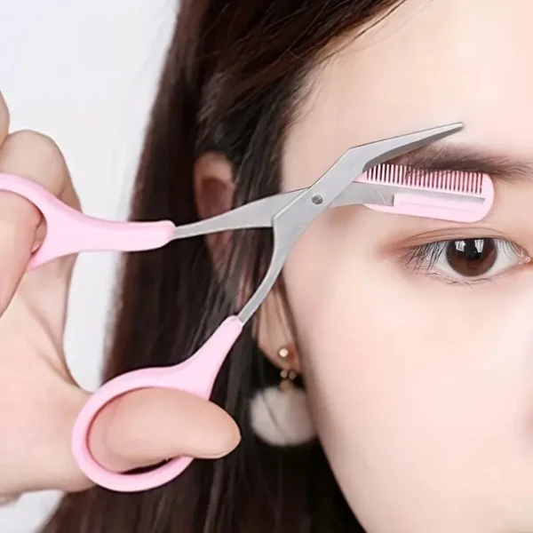 Eyebrow Trimmer Set, Curved Eyebrow Razor, Eyebrow Scissors With Comb, Convenient Easy Beauty Tools For Beginners - Image 3