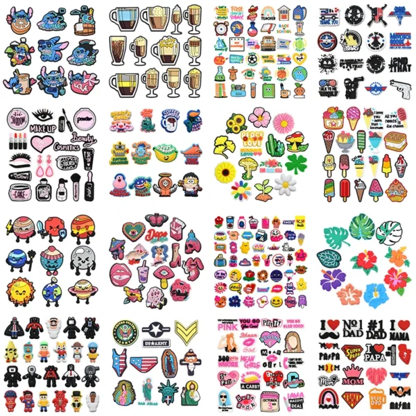Hot Toys Icecream Interesting Monster Shoes Charm Decorations Cute Cartoon PVC Decorations Detachable Waterproof For Party Gifts