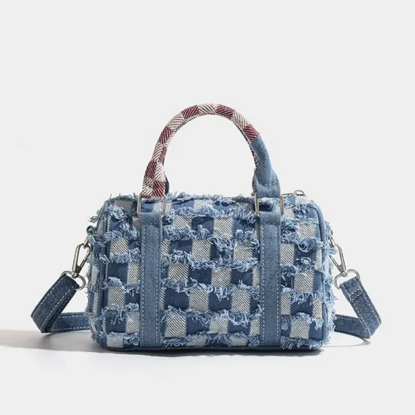 Stitch Cartoon Denim Shoulder Bags Contrast Color Fashion Handbags Women Tote Casual Satchel Backpacks Birthday Gifts For Girls - Image 3