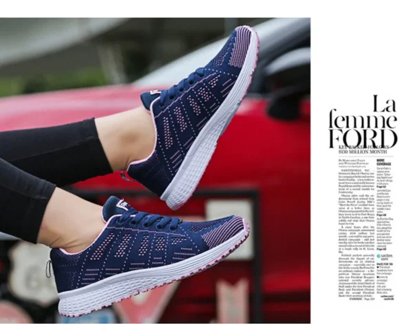 Women Casual Shoes Fashion Breathable Walking Mesh Flat Shoes Sneakers Women 2021 Gym Vulcanized Shoes White Female Footwear - Image 16