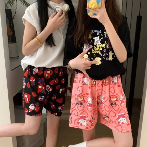 New KT Pajama Pants Woman Kawaii Home Shorts Summer Anime Loose Elastic Waist Girls Sleeping Homewear Soft Fashion Pant Gifts - Image 2
