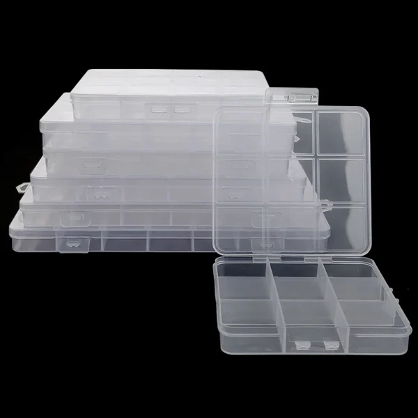 Transparent Storage Container Jewelry Box Clear Plastic Organizer Box Empty Earring Storage Organizer Display Case for Beads - Image 18