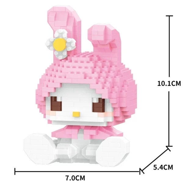 Sanrio Anime Hello Kitty My Melody Cinnamoroll Pompompurin Kuromi Friends Building Blocks Bricks Girl Children Kid Toy Gift Set - Image 3