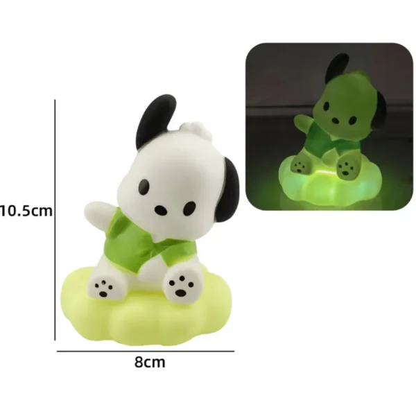 New Kawaii Sanrios Night Light Enamel Cloud Cartoon Kuromi Cinnamoroll Pochacco Small Table Light Illuminating Decoration - Image 6