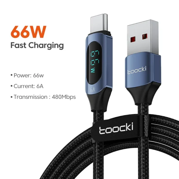 Toocki Type C to Type C Cable 100W PD Fast Charging Charger USB C to USB C Display Cable For Xiaomi POCO F3 Realme Macbook iPad - Image 11