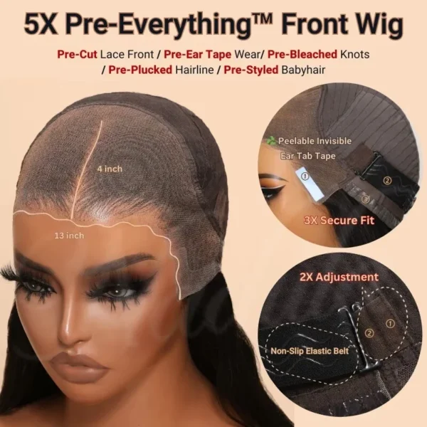 Nadula 13x4 Pre-Cut Lace Frontal Super Secure Water Wave Glueless Human Hair Wig Real Ear To Ear Bleached Knots Pre-Everything - Image 6