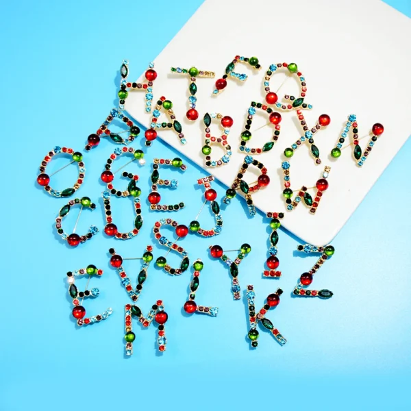CINDY XIANG 26 Letters Rhinestone Alphabet Brooch Letter Pin Colorful Design Fashion Jewelry ABC Pin High Qulaity Winter Gift - Image 2