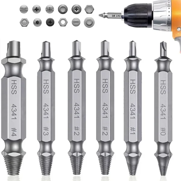 Damaged Screw Extractor Set HSS Drill Bit Stripped Broken Remover Small Easily Quickly Take Out Kit Easy Demolition Power Tools - Image 9