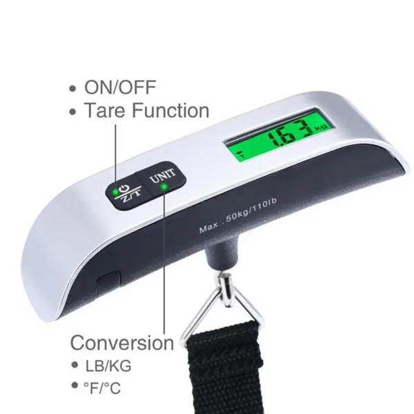 Luggage Scale 110lb 50kg Digital Handheld Portable Hanging Baggage Scale for Travel Suitcase Weight Scale - Image 10