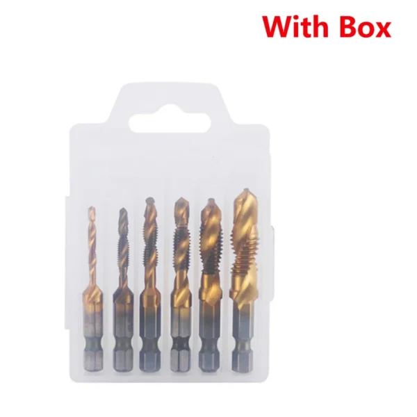 Hex Shank Titanium Plated HSS Screw Thread Metric Tap Drill Bits Screw Machine Compound Tap M3 M4 M5 M6 M8 M10 Hand Tools - Image 11