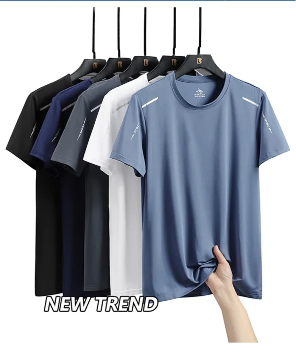 CHRLCK Men's Running Quick Drying T-shirts Breathable Hiking Fishing Tees Soft Elasticity Outdoor Sports Short Shirt Summer - Image 13