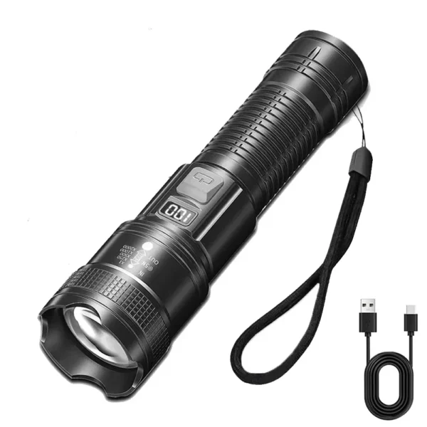 High Strong Power Led Flashlights Tactical Flash Light Torch Ultra Bright Lamp USB Charging Camping Fishing Defensa Zoom Lantern - Image 9