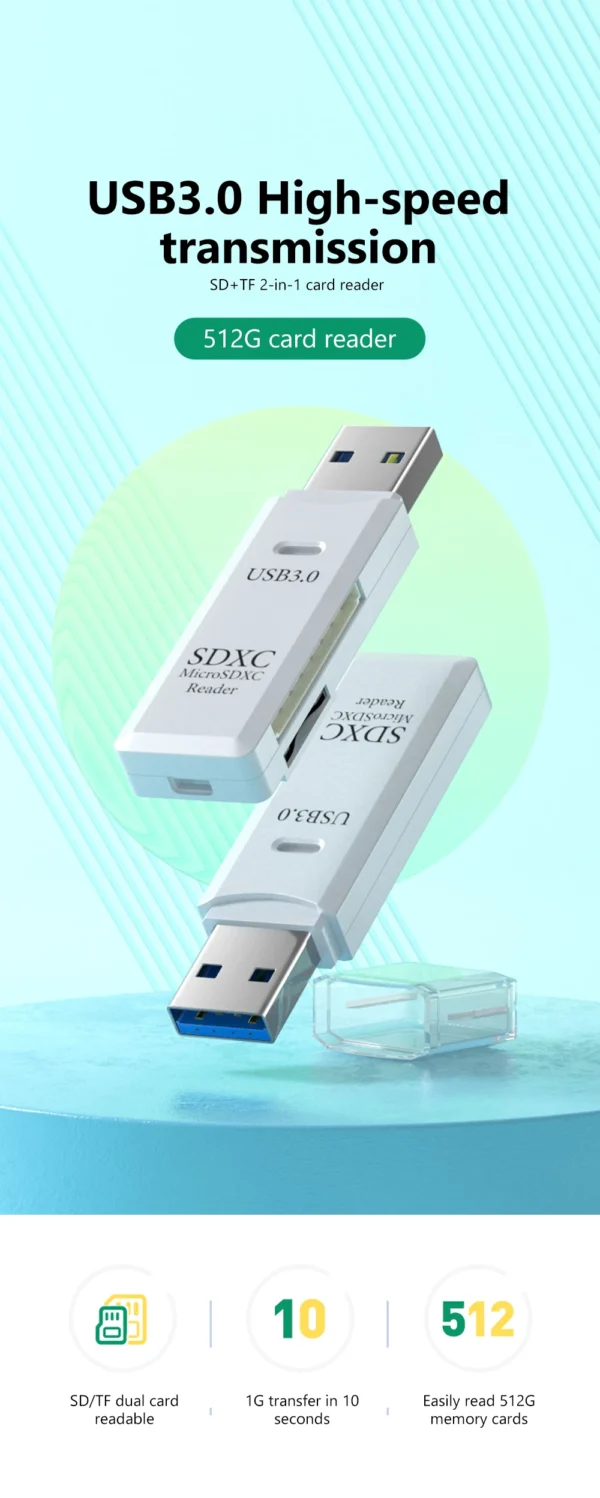 2 in 1 USB 3.0 Card Reader Micro TF sd card Reader usb adapter High Speed Cardreader TF Memory card For PC Laptop Accessories - Image 11