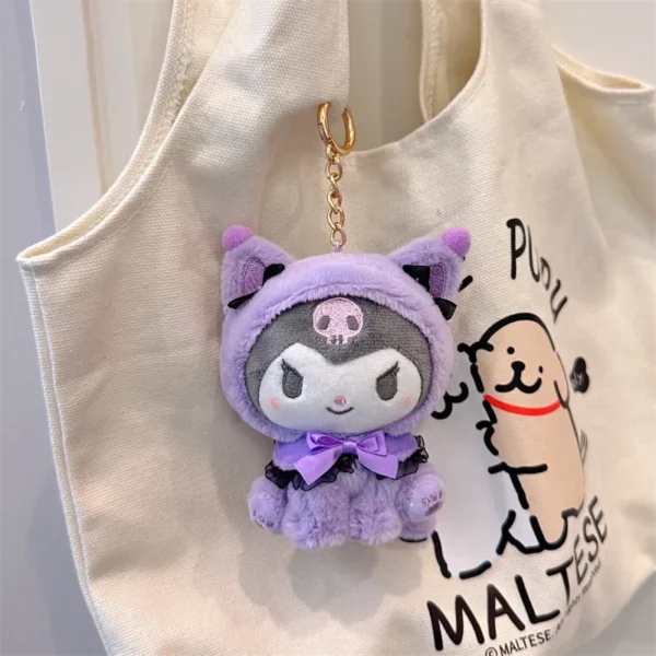 Sanrio Hello Kitty Keychain My Melody Kuromi Plush Keyring Kawaii Cinnamoroll Children Toys Keychains Cute Pompom Purin Gifts - Image 4