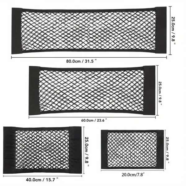 1pc Universal Car Storage Bag Double Mesh Trunk Storage Net, Car Built-in Storage Bag, Car Fire Extinguisher Fixed Net - Image 2