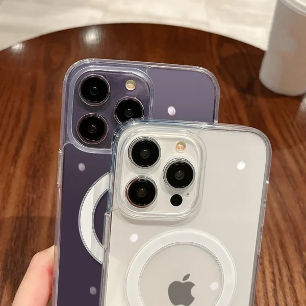For Magesafe Magnetic Transparent Wireless Charge Case For iPhone 11 12 13 14 15 16 Pro Max Plus Mini X 7 8 Shockproof PC Cover - Image 4