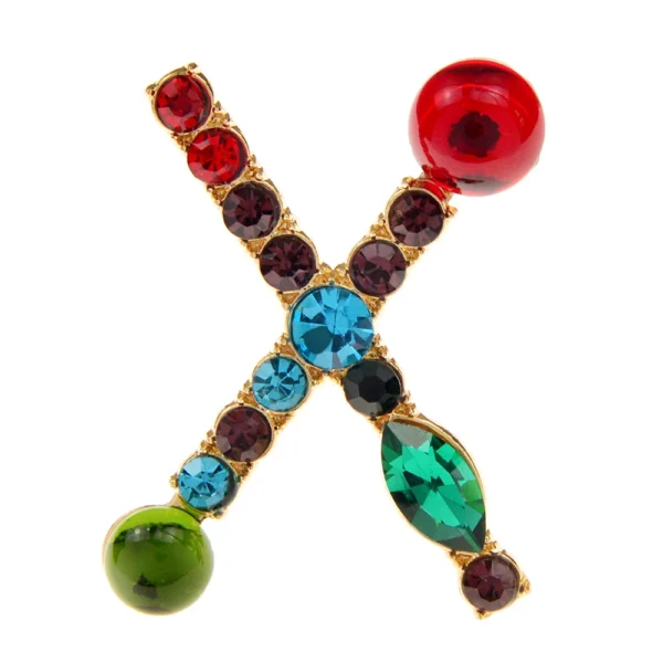 CINDY XIANG 26 Letters Rhinestone Alphabet Brooch Letter Pin Colorful Design Fashion Jewelry ABC Pin High Qulaity Winter Gift - Image 26