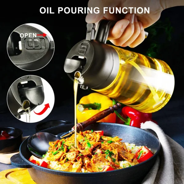 Kitchen Sprayer Spray Oil Dispenser 2in1 Oil Dispenser Oil Sprayer Comfortable Handle Barbecue Air Frying Pan Oven Steak Frying - Image 2