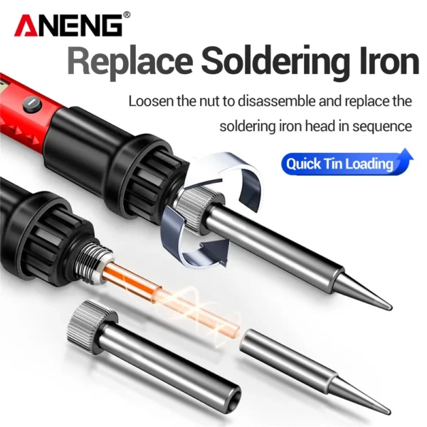 ANENG SL104/SL105 Electric Soldering Iron Professional Digital Display Adjustable Temperature Portable Kit Welding Solder Repair - Image 5