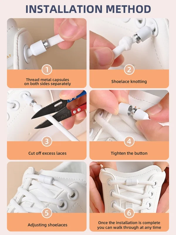 Elastic No Tie Shoelaces Semicircle Shoe Laces For Kids and Adult Sneakers Shoelace Quick Lazy Metal Lock Laces Shoe Strings - Image 31