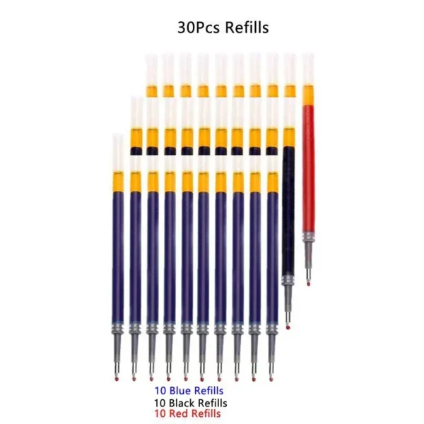 13/30pcs Retractable Gel Pens Set Black/Red/Blue Ink Ballpoint for Writing Refills Office Accessories School Supplies Stationery - Image 14