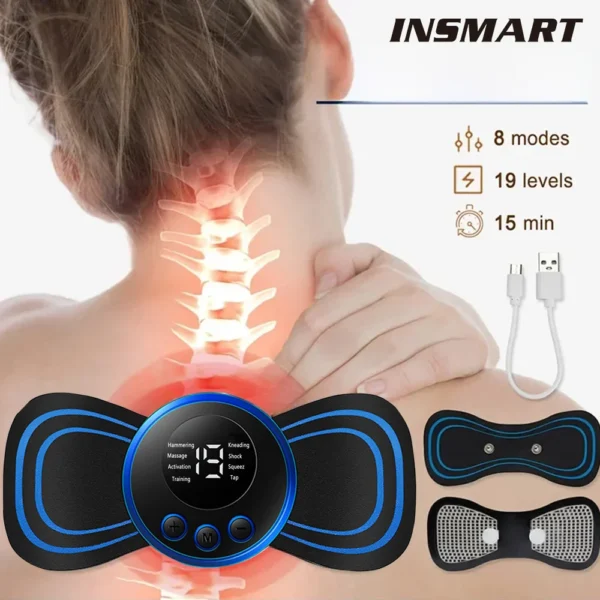 Neck Massager Mini Electric Neck Massage EMS Cervical Back Vertebra Massage Patch 8 Modes Relieve Relax Muscle Fatigue Tools - Image 10
