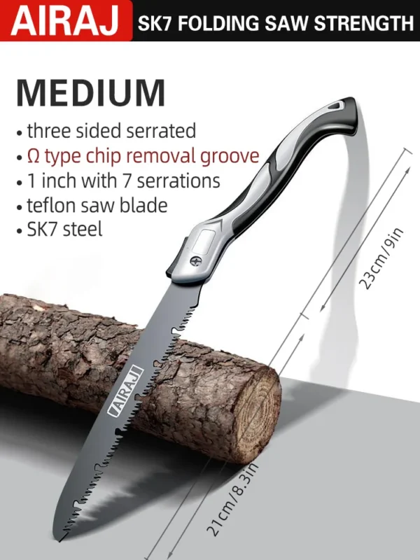 AIRAJ Folding Saw Woodworking Folding hacksaw Multifunction Cutting Wood Sharp Camping Garden Prunch Saw Tree Chopper Knife Hand - Image 8