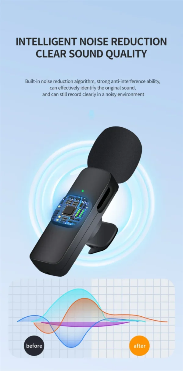 K9 Bluetooth wireless microphone portable, audio, video, static, suitable for iPhone outdoor live streaming gaming phone Type-c - Image 21