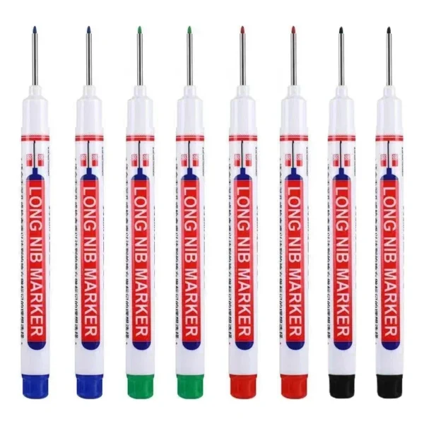 8Pcs/Set 20mm Deep Hole Long Nib Head Markers For Metal Perforating Pen Waterproof Bathroom Woodworking Decoration Multi-Purpose - Image 7
