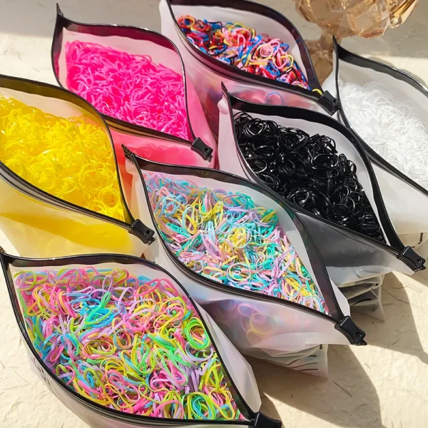 500/1000/2000pcs Girls Colourful Disposable Rubber Band Hair Ties Headband Children Ponytail Holder Bands Kids Hair Accessories - Image 35