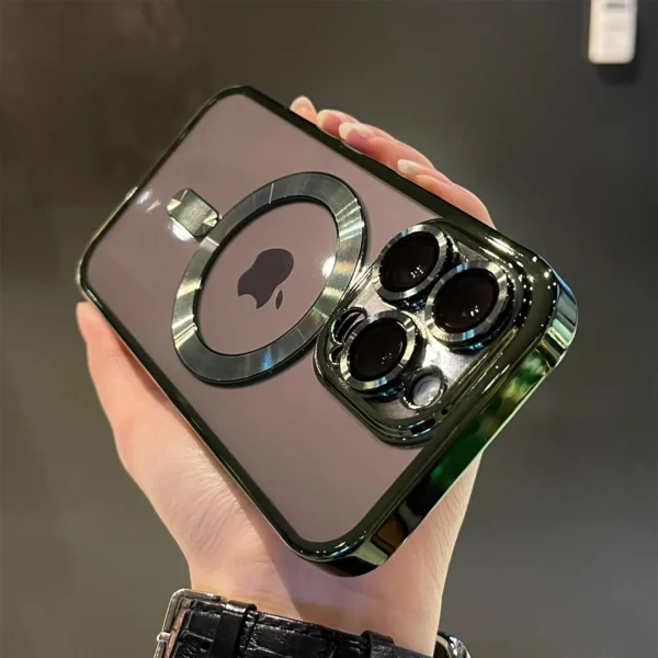 Luxury Magnetic Plating Clear Case For Magsafe Wireless Charging iPhone 11 12 13 14 15 16 Pro Max Plus Shockproof Silicone Cover - Image 10