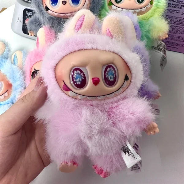 Labubu V3 Heartbeat Macaron Have A Seat Big Into Energy Series Pendant Doll Decor Keychain Collection - Image 4