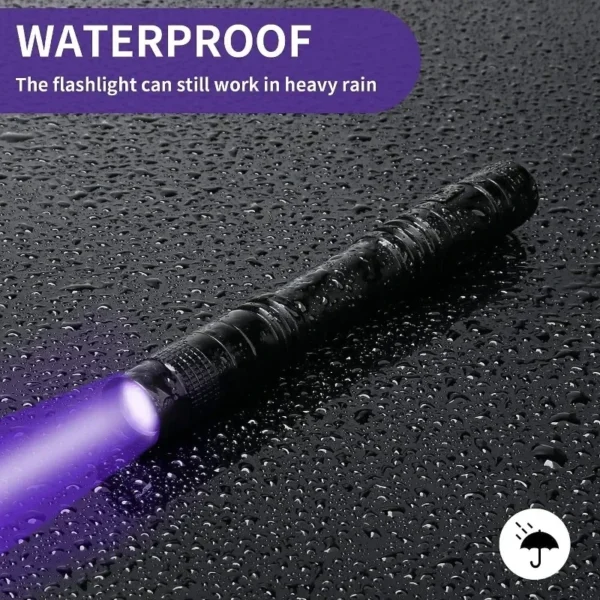 395nm UV Flashlight Ultraviolet Torch With Pen Clip Portable Violet Light Pet Urine Scorpion Detector UV Lamp Use AAA Batteries - Image 3