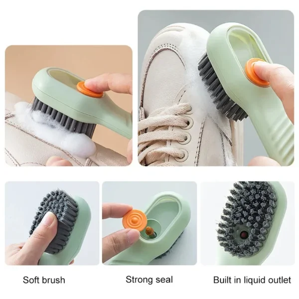 Multifunction Cleaning Shoe Brush Soft Automatic Liquid Shoe Brush Long Handle Clothes Soap Brush With Hook Clean Tool - Image 5