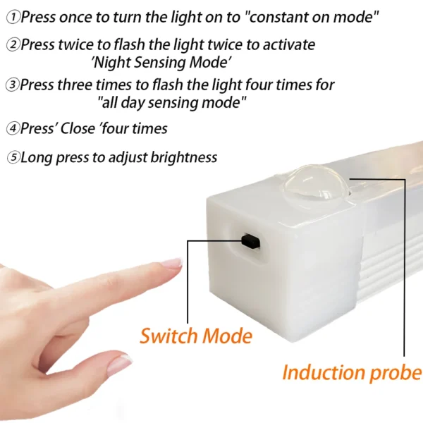 LED Motion Sensor Light Wireless LED Night Light Type C Rechargeable Light Cabinet Wardrobe Lamp Staircase Backlight For Kitchen - Image 11