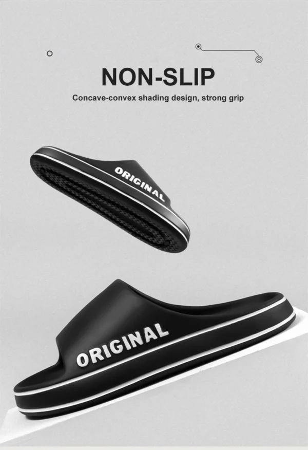 Feslishoet Women Letter Slippers Beach Slides Solid Color Mens Thick Sole Indoor Bathroom Anti Slip Shoes Summer Couple Sandals - Image 16