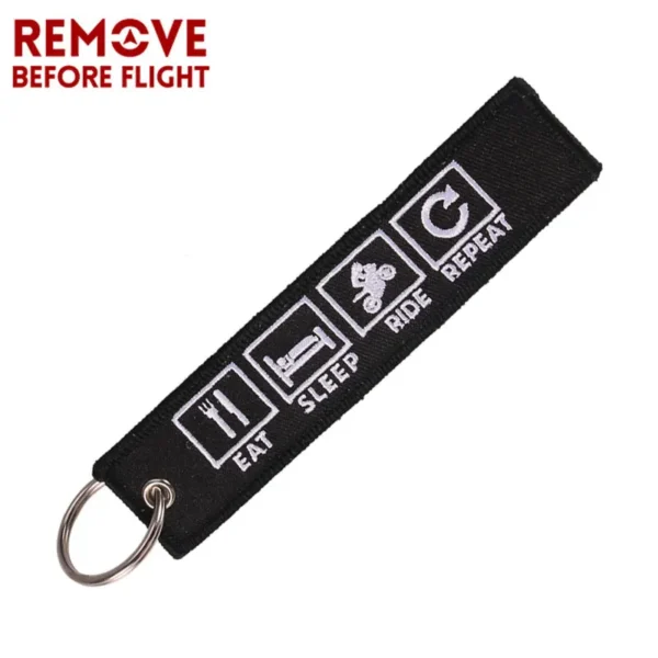 3Pcs Remove Before Flight Keychain Funny Eat Sleep Rid Repeat Car Trinket Pendant Key Chain Birthday Jewelry Party Gift - Image 10