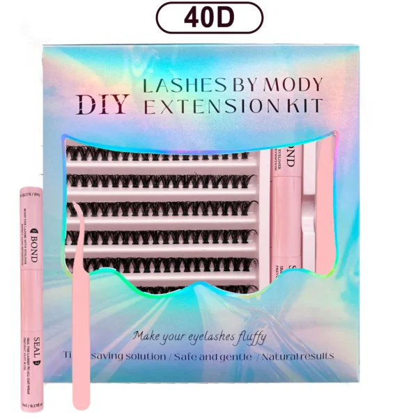 DIY Segmented False Eyelash Set Large Capacity Cluster Eyelash Book With Glue,Remove GLue,Twezeer,Brush,Festival gift - Image 8