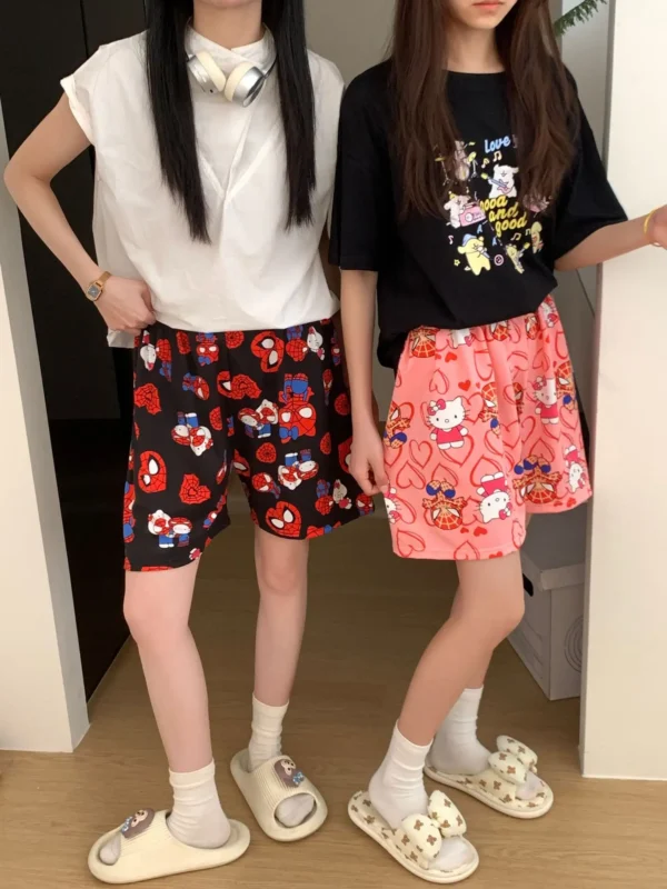 New KT Pajama Pants Woman Kawaii Home Shorts Summer Anime Loose Elastic Waist Girls Sleeping Homewear Soft Fashion Pant Gifts - Image 19