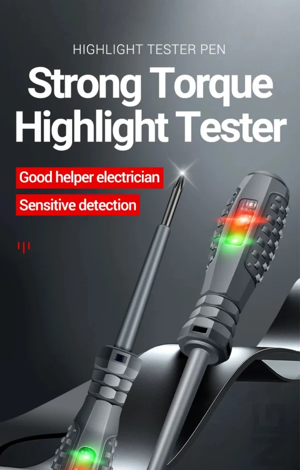 Multifunctional Electrician Test Screwdriver AC Non-contact Induction Test Pen Voltage Tester 70-600V Red Green Induction Lights - Image 8