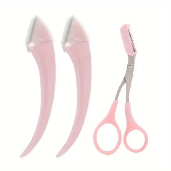 Eyebrow Trimmer Set, Curved Eyebrow Razor, Eyebrow Scissors With Comb, Convenient Easy Beauty Tools For Beginners - Image 8