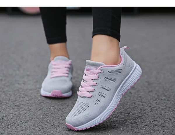 Women Casual Shoes Fashion Breathable Walking Mesh Flat Shoes Sneakers Women 2021 Gym Vulcanized Shoes White Female Footwear - Image 19