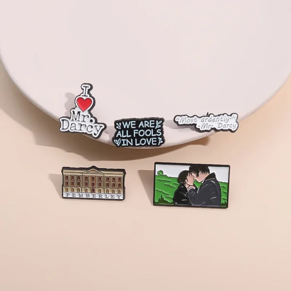 Pride and Prejudice Enamel Pin I Love Mr Darcy Cartoon Metal Brooches Romantic Lover Story Film Lapel Badge Gift for Friends - Image 18