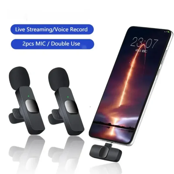 K9 Bluetooth wireless microphone portable, audio, video, static, suitable for iPhone outdoor live streaming gaming phone Type-c - Image 2