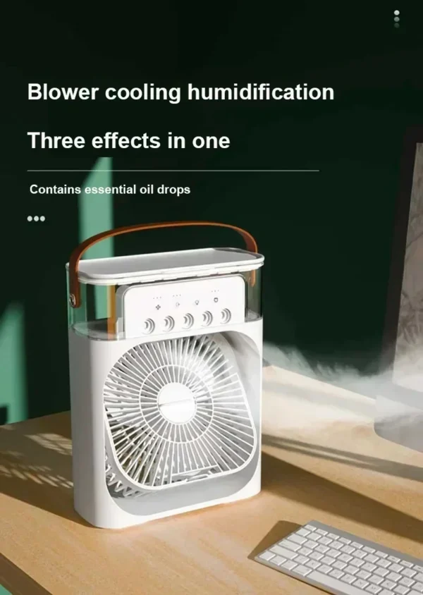 New 3 In 1 Fan AIr Conditioner Household Mini Air Cooler LED Night Light Portable Humidifier Air Adjustment Fan Office Home Fan - Image 14