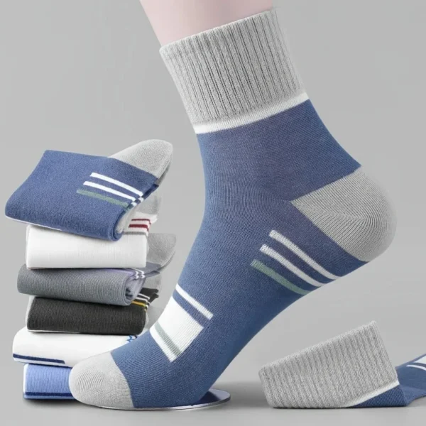 10pairs Breathable Cotton Sports Stockings Men Bamboo Fiber Autumn and Winter Men Socks Sweat Absorption Deodorant Business Sox - Image 8
