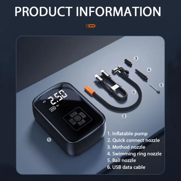 1PC Car Mounted Wireless Digital Display Inflation Pump Portable Wireless Air PumpTire Inflator for Electric Cars - Image 16