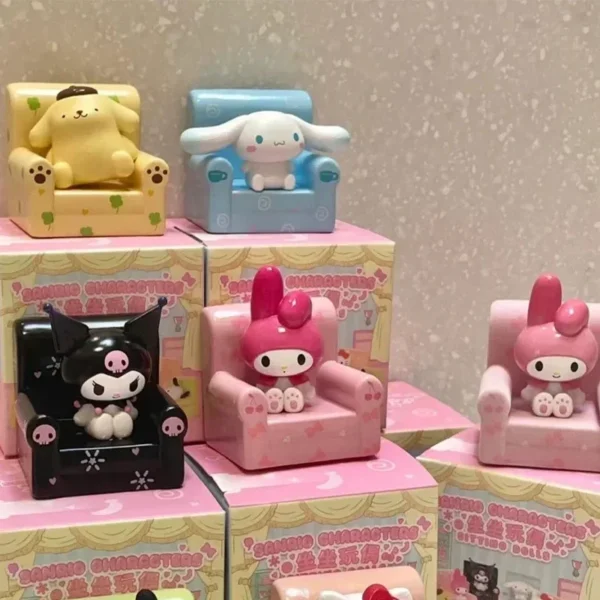 Sanrio Sitting Doll Series Blind Box Cute Sofa Cinnamoroll Hello Kitty Kuromi Mymelody Pachacco Mystery Box Kid Toy SurpriseGift - Image 17